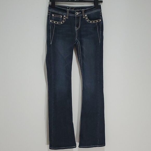 L.a Idol 28x34 Dark Wash Size 3 Boot Cut Jeans - Picture 1 of 7
